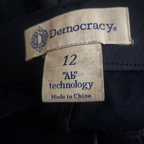 Democracy Ponte Pants 12 Black AB Technology Grunge Witchy Goth Sretchy Metallic - Picture 10 of 11